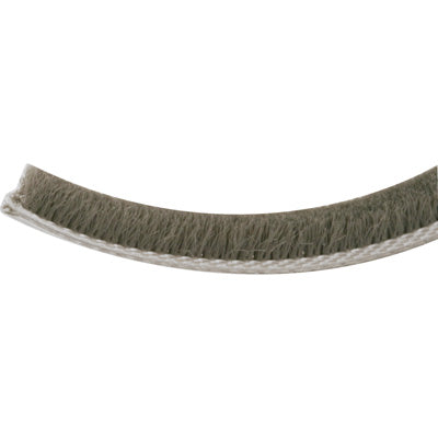 Slide-Co P-8225 Backed Pile Weatherstrip, 1/4" x 100', Gray