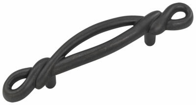 Hickory Hardware P3451-BI French Twist Cabinet Pull, 3", Black Iron