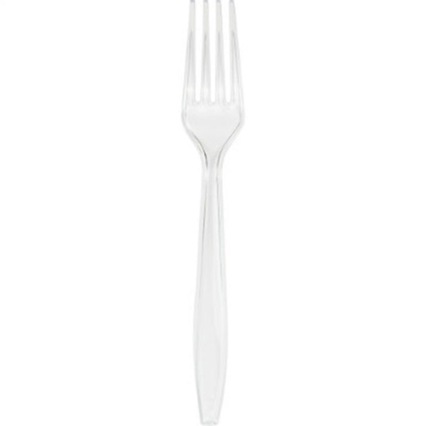 Creative Converting™ 010461B Touch of Color Premium Plastic Fork, Clear, 50-Ct