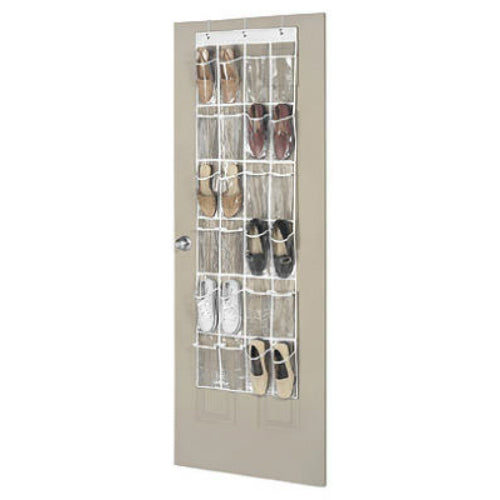 Whitmor 6046-13 Over The Door Shoe Organizer, Vinyl, Clear, 24-Pocket