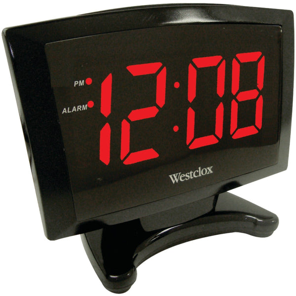 Westclox 70028 Plasma Design Large 1.8" Red LED Display Alarm Clock