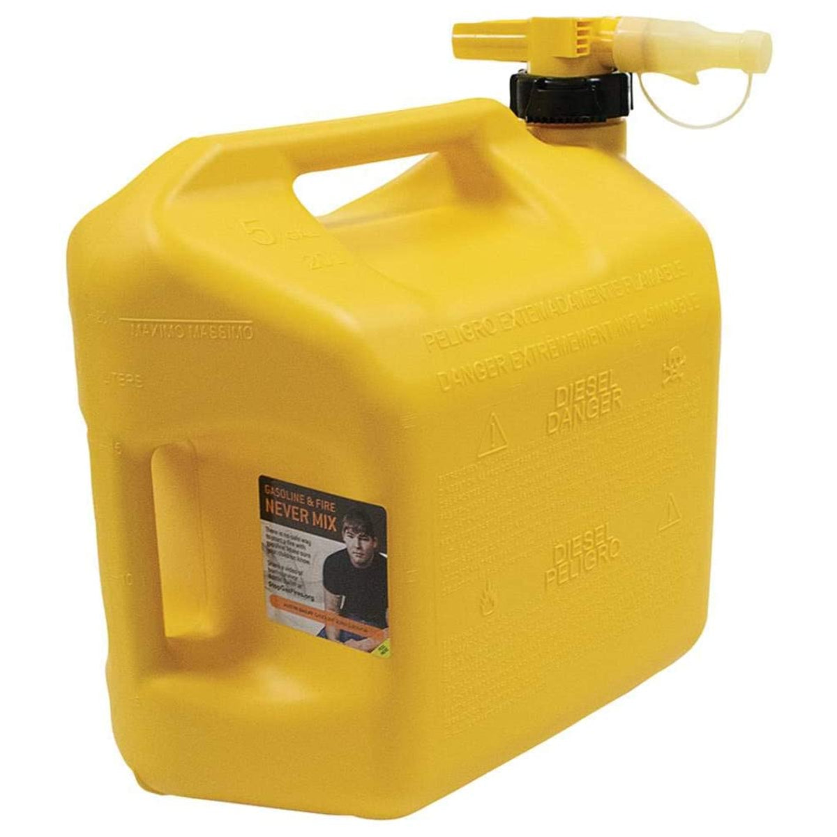 No-Spill 1457 Poly Diesel Fuel Can with Rear-Handle, 5-Gallon