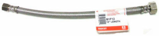 Fluidmaster B1F12 Faucet Connector, 12", Braided Stainless Steel