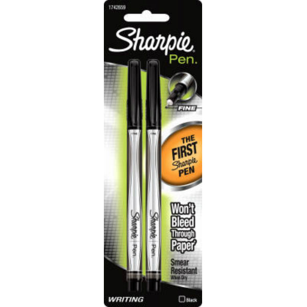 Sharpie® 1742659 Fine Point Black Ink Writing Pen, 2-Count