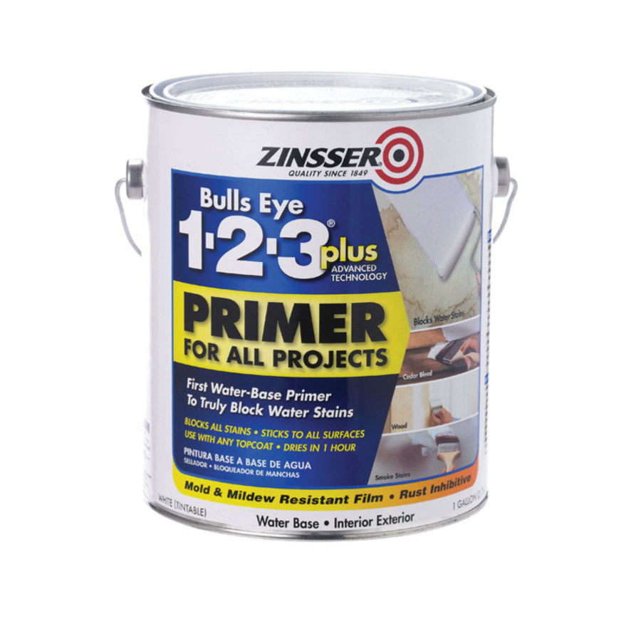 Zinsser 249937 Bulls Eye 1-2-3 PLUS Primer, Water-Based, 1-Gallon