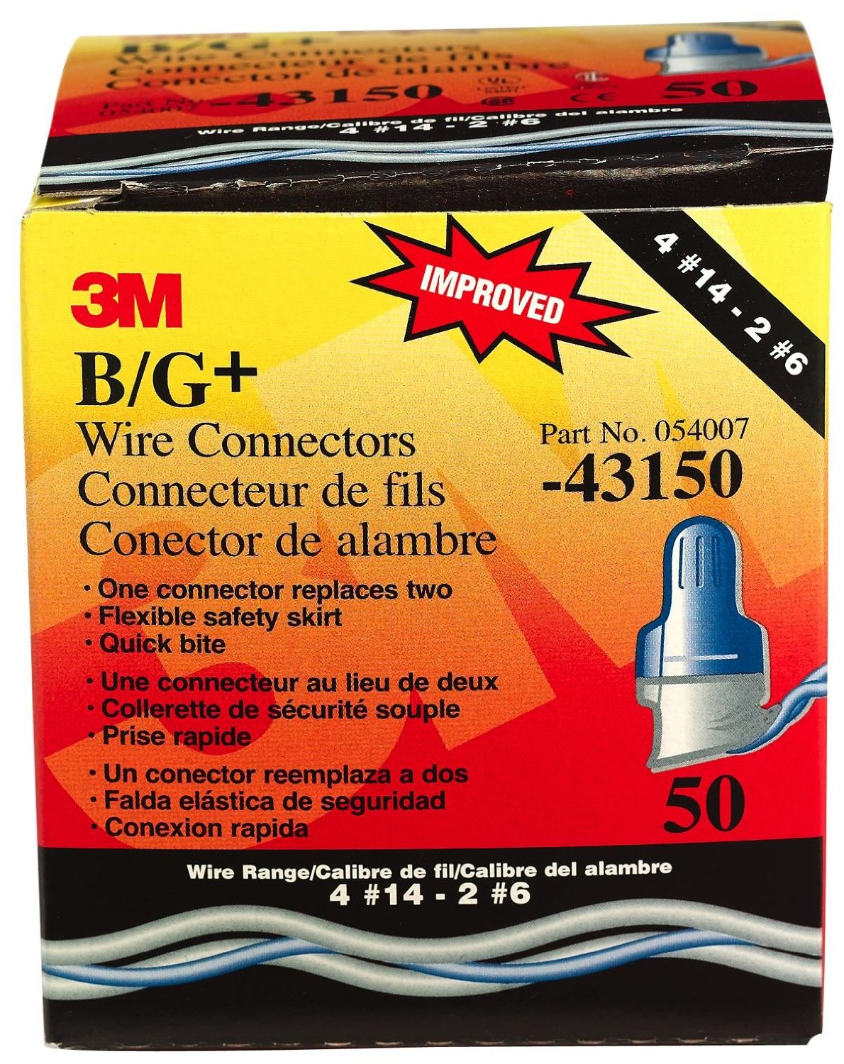 3M™ Performance Plus B/G+ Wire Connector, 50-Pack