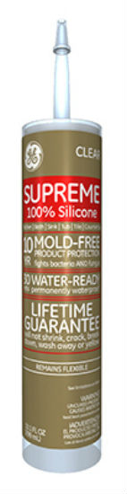 GE M90006 Kitchen & Bath Supreme Silicone, Clear, 10.1 Oz