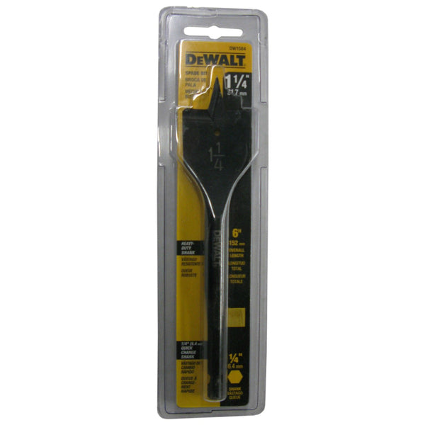 DeWalt® DW1584 Heavy Duty Wood Boring Spade Bit, 1-1/4" x 6"