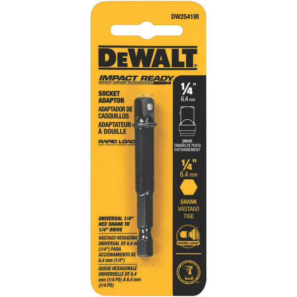 DeWalt® DW2541IR Impact Ready® Socket Adapter, 1/4" Hex Shank to 1/4"