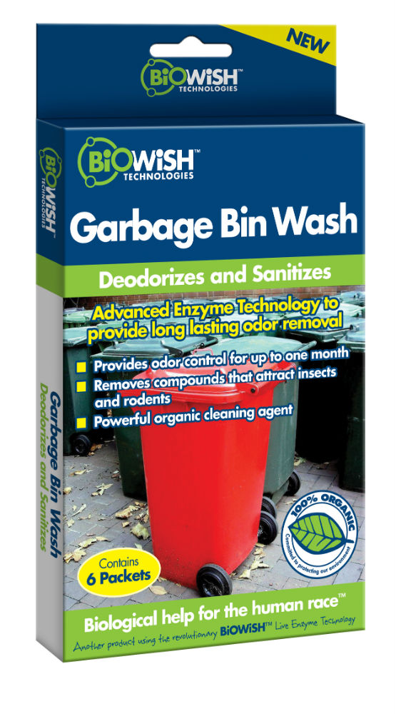 BiOWiSH™ B00069 Garbage Bin Wash, 1 Oz, 6-Packets