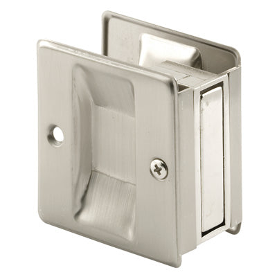 Slide-Co 164158 Solid Brass Reversible Pocket Door Pull, Satin Nickel