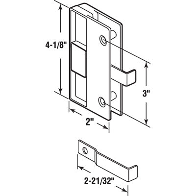Slide-Co 122083 Columbia-Matic Sliding Screen Door Latch & Pull, Black, 3"