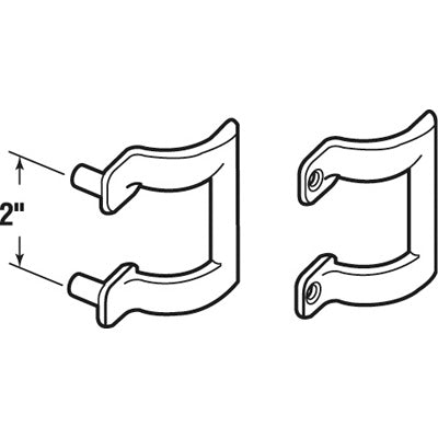 Slide-Co 193128 Shower Door Handle Set, 2", Chrome Plated, Pair