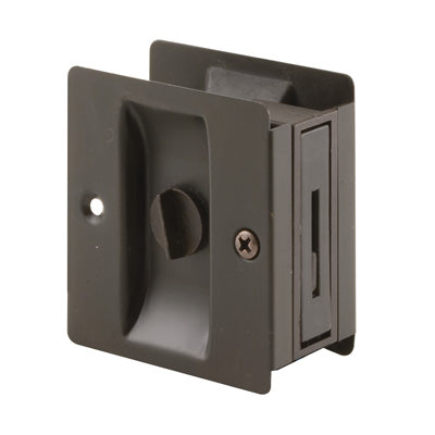 Slide-Co 164431 Solid Brass Pocket Door Lock & Pull, Classic Dark Bronze