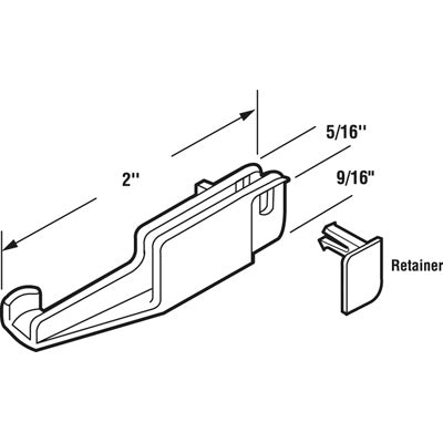 Slide-Co 193051 Shower Door Nylon Bottom Guide & Retainer, 2", 2-Pack