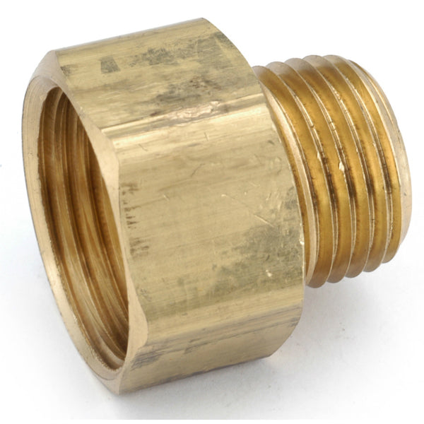 Anderson Metals 757484-1208 Lead Free Brass Adapter, #84EV, 3/4" FGH x 1/2" MIP