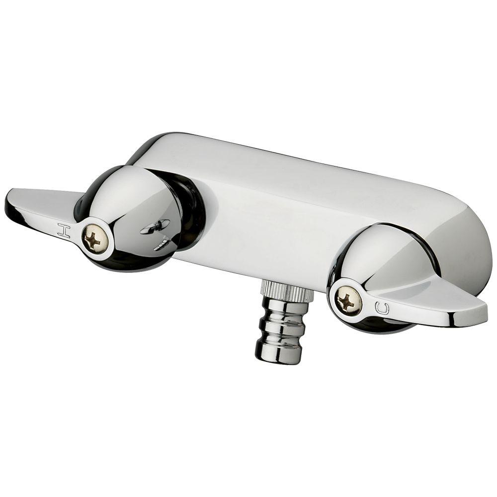 Homewerks® 3220-40-CH-B O-Pattern 2-Handle Wall-Mount Bath Cock, Chrome