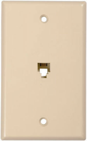 RCA TP247N Phone Jack Wall Plate, Flush Mounted, Almond