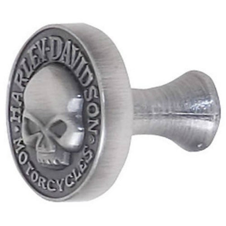 Harley Davidson® HDL-10111 Custom Zinc Cast Knob w/ Skull Design, Antique Pewter