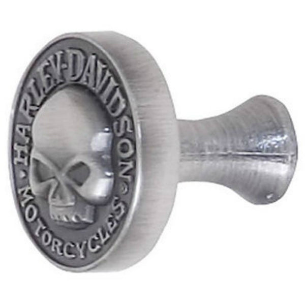Harley Davidson® HDL-10111 Custom Zinc Cast Knob w/ Skull Design, Antique Pewter