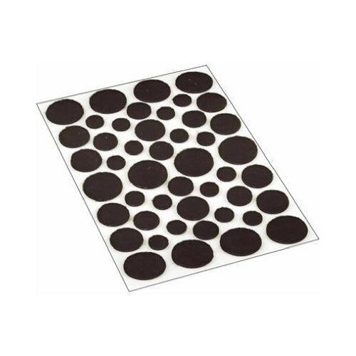 Shepherd Hardware 9425 Round Self-Adhesive Felt Pads, Brown, 46-Count