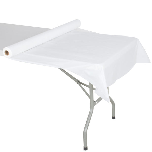 Creative Converting™ 013019 Plastic Table Cover Roll, White, 40" x 100'