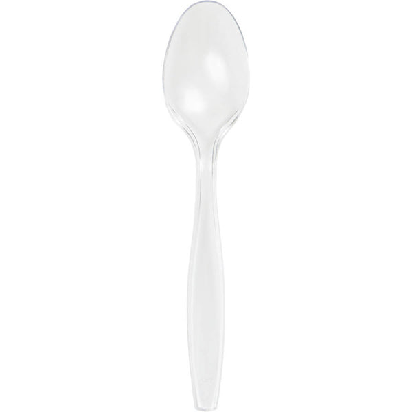 Creative Converting™ 010551B Touch Of Color Premium Plastic Spoons, Clear, 50-Ct