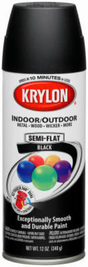 Krylon® 53565 ColorMaster™ Paint & Primer, 12 Oz, Semi Flat Black