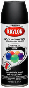 Krylon® 53565 ColorMaster™ Paint & Primer, 12 Oz, Semi Flat Black