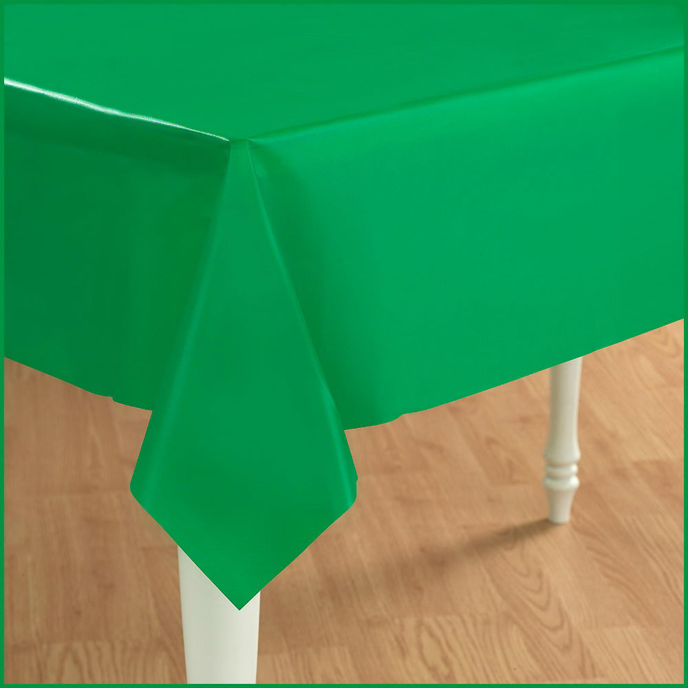 Creative Converting 01191 Plastic Banquet Table Cover, Emerald Green, 54" x 108"