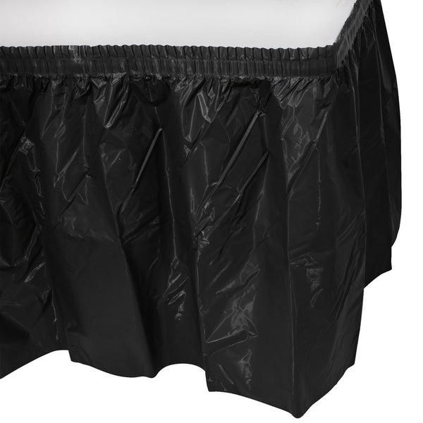 Creative Converting™ 010012 Plastic Table Skirt, Black, 14'