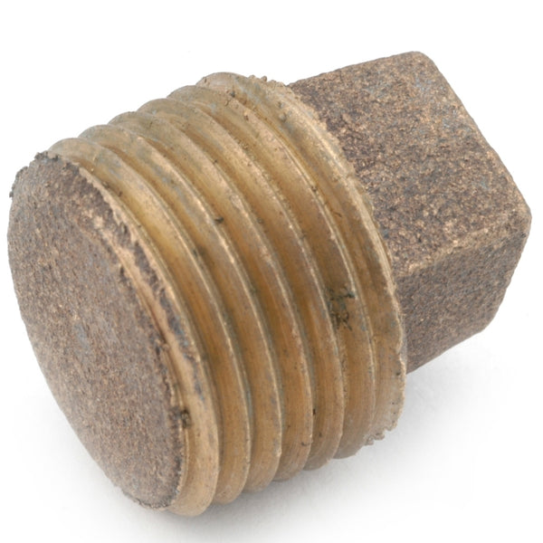 Anderson Metals 738114-04 Lead Free Solid Pipe Plug, Rough Brass, 1/4"