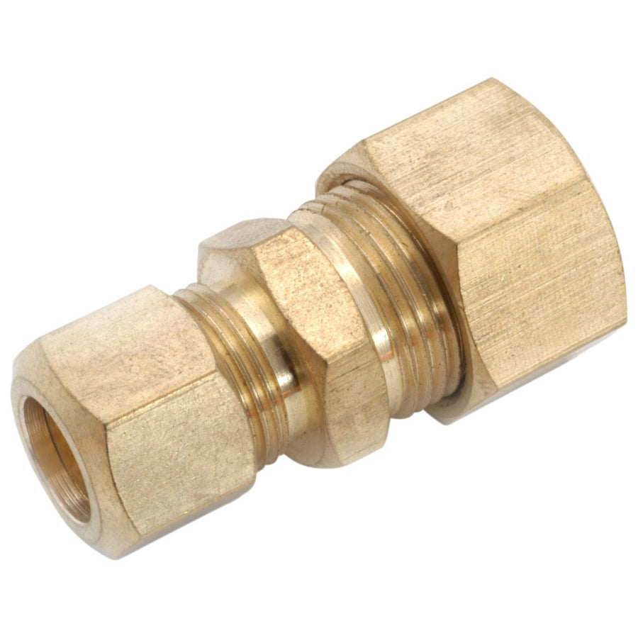 Anderson Metals 750082-0604 Lead Free Reducing Union, Brass, 1/4" CMP x 3/8" CMP