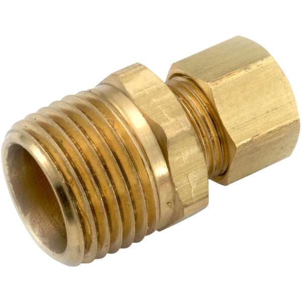 Anderson Metals 750068-1008 Lead Free Connector, Brass, 5/8" CMP x 1/2" MPT