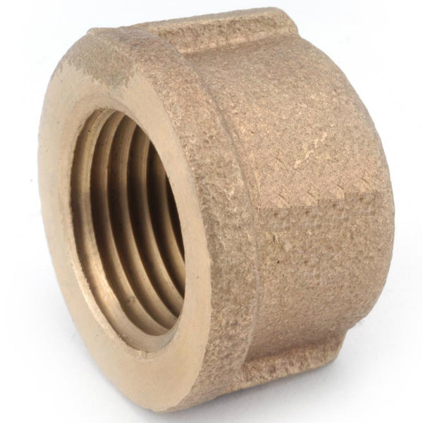Anderson Metals 738108-02 Lead Free Pipe Cap, Rough Brass, 1/8"