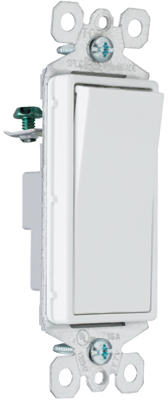 Pass & Seymour TradeMaster Self-Grounding Single Pole Decorator Switch, White