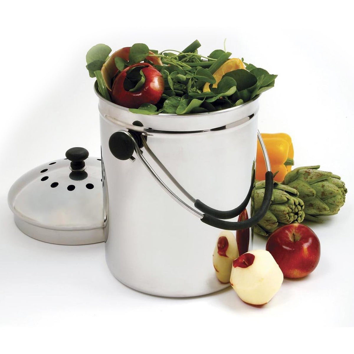 Norpro 95 GRIP-EZ Counter Top Compost Keeper, Stainless Steel
