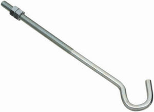 National Hardware® N221-705 Hook Bolt with Hex Nut, 3/8" x 10", Zinc Plated