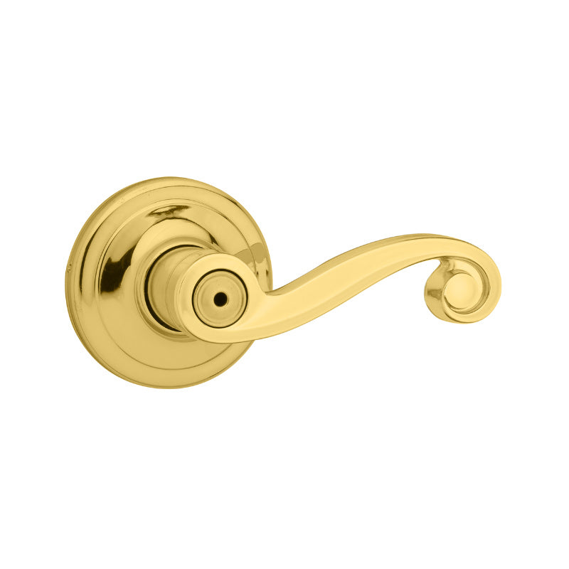 Kwikset 730LL-3-CP Signature Series Lido Universal Privacy Lever, Polished Brass