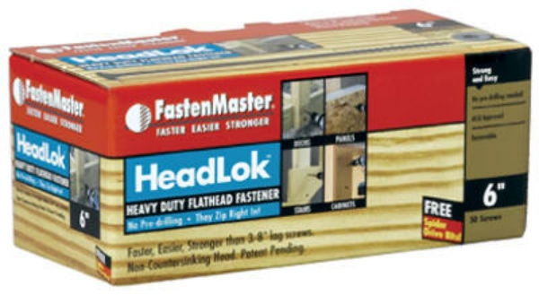 FastenMaster FMHLGM006-50 HeadLok Heavy Duty Flat Head Fastener, 6", 50-Pack