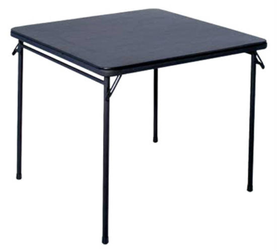 Cosco 14-619-BLK2 Vinyl Top Folding Table, 34" x 34", Black