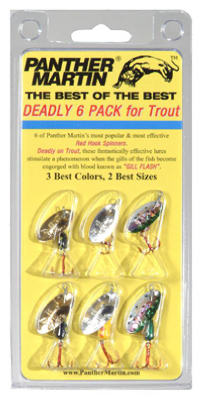Panther Martin DSG6 Deadly Holographic Spinner Lure, 6-Pack