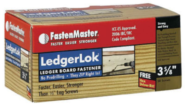 Fastenmaster® FMLL358-50 LedgerLok® Board Fastener, 3-5/8", 50-Pack