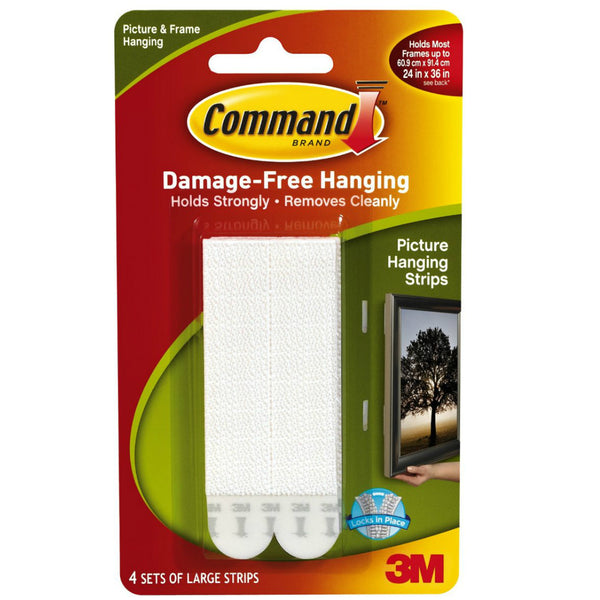Command 17206 Picture Hanging Strips, Large, White, 6-Set