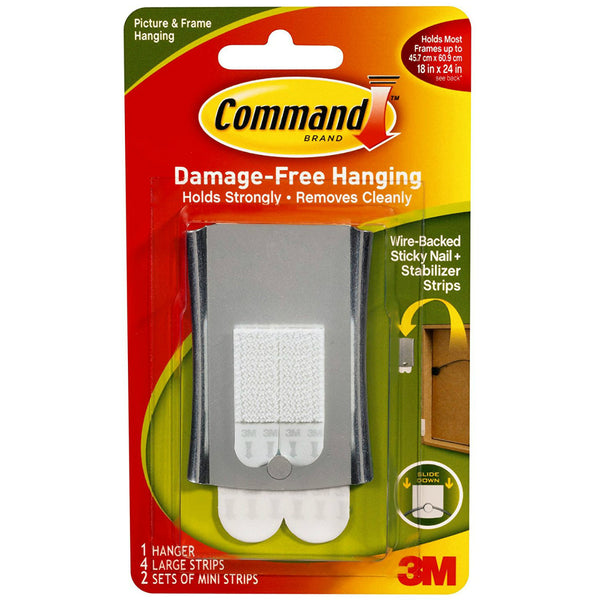 Command 17048 Sticky Nail Wire-Backed Picture Hanger, White