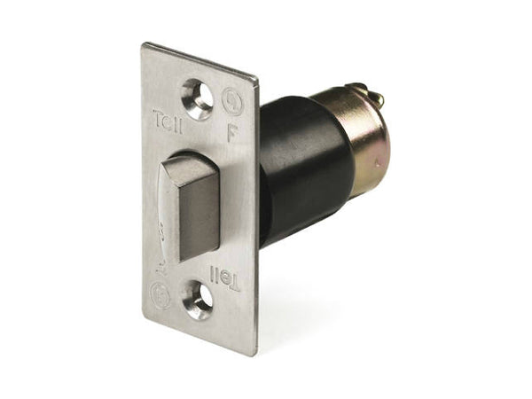 Tell CL100185 Satin Stainless Steel Unguarded Latch Bolt, 2-3/8" Backset