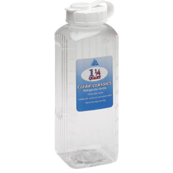 Arrow Plastic 146 Clear Visions Refrigerator Bottle, Assorted, 1-1/4 Qt