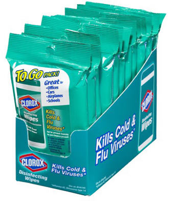 Clorox 01665 Disinfecting Wipes To Go, Fresh Scent, 9-Count