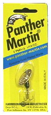 Panther Martin 2-PMR-G Spinner Lure Black with Red Dots, 1/16 Oz