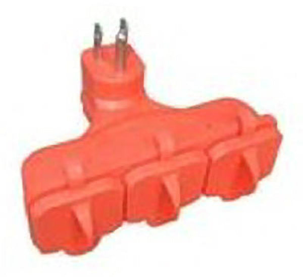 Master Electrician KAB-3FLU-ORG Heavy Duty 3-Outlet Grounded Outdoor Adapter